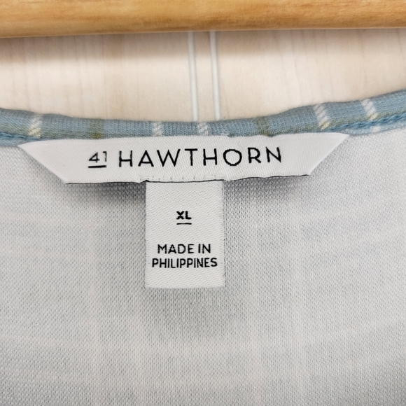 41 Hawthorn Blue Paid Bodycon Faux-Wrap Mini Dress Sz XL - Picture 5 of 6